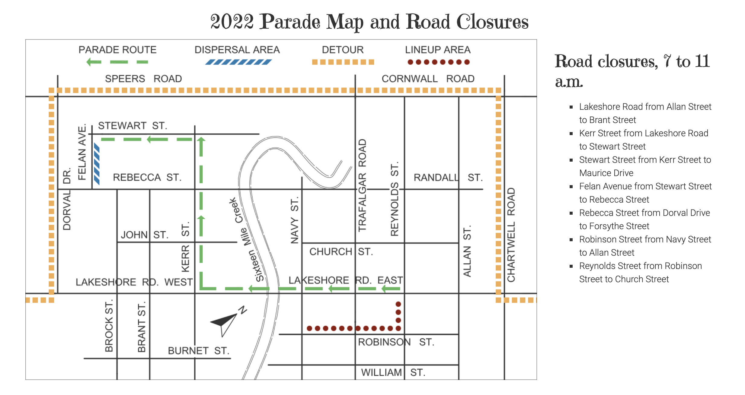 Santa Claus Parade map and road closures for Nov. 19 | Town of Oakville